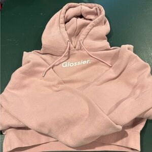 Glossier Blush Pink Hoodie Sweater